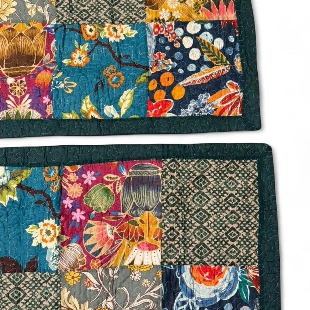 King Size Quilted Pillow‎ Shams with a boho vibe floral patterns